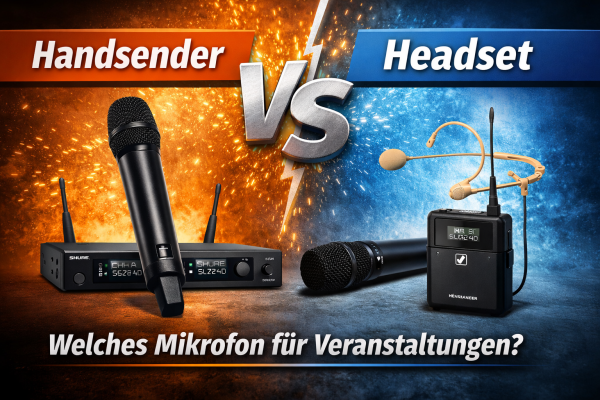 Handsender vs. Headset – welches Mikrofon für Veranstaltungen? - Handsender vs. Headset – welches Mikrofon für Events?